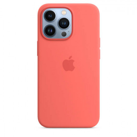 Чехол силиконовый для iPhone 13 Pro Max Apple MagSafe (розовый помело)