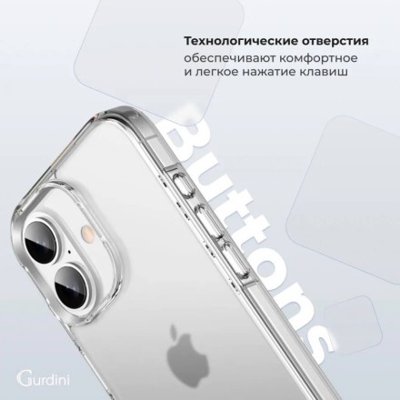 Чехол накладка для iPhone 16 Gurdini Alba Series Protective (прозрачный матовый)