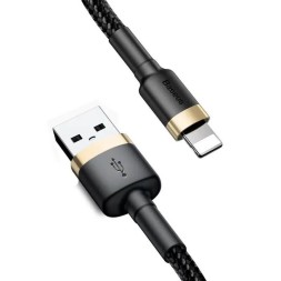 Кабель Baseus Cafule Cable USB For iPhone 2.4A 1м золотой+черный