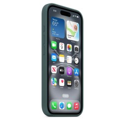Чехол накладка для iPhone 16 Silicone Case with MagSafe Lake Green