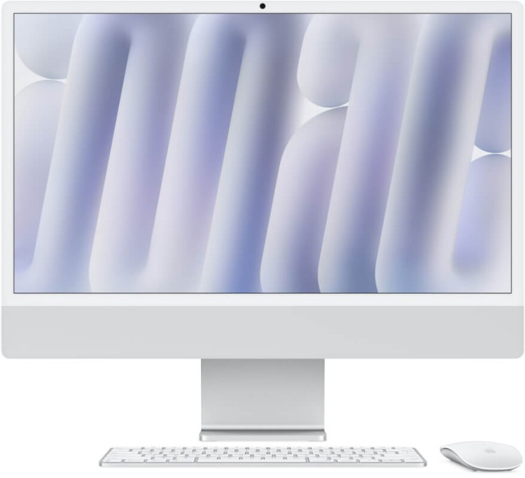 Моноблок Apple iMac 24" Retina 4,5K (M4 8C CPU, 8C GPU) 16/512GB SSD, серебристый
