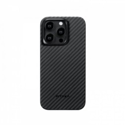 Чехол для iPhone 15 Pro Pitaka MagEZ Case 4 кевлар (черно-серый)